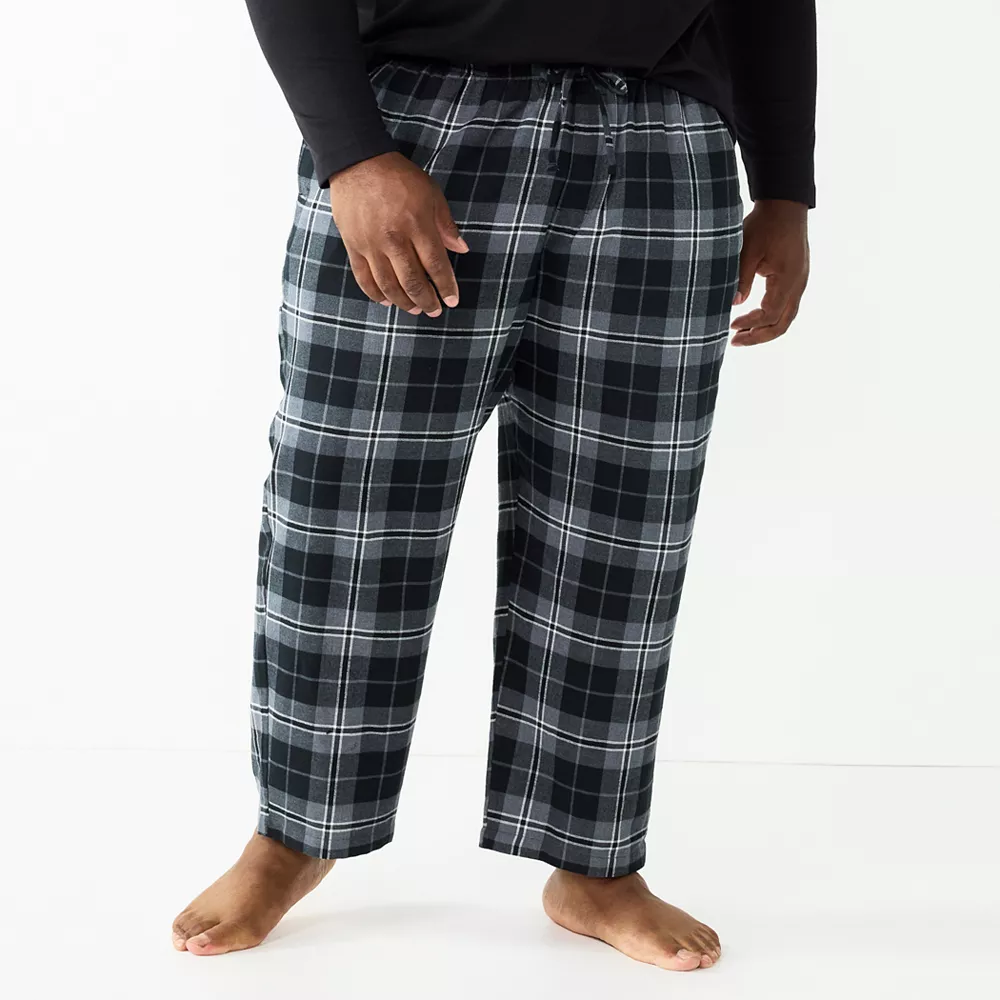 Big & Tall Sonoma Goods For Life® Crewneck Tee & Flannel Pants Sleep Set - Image 5