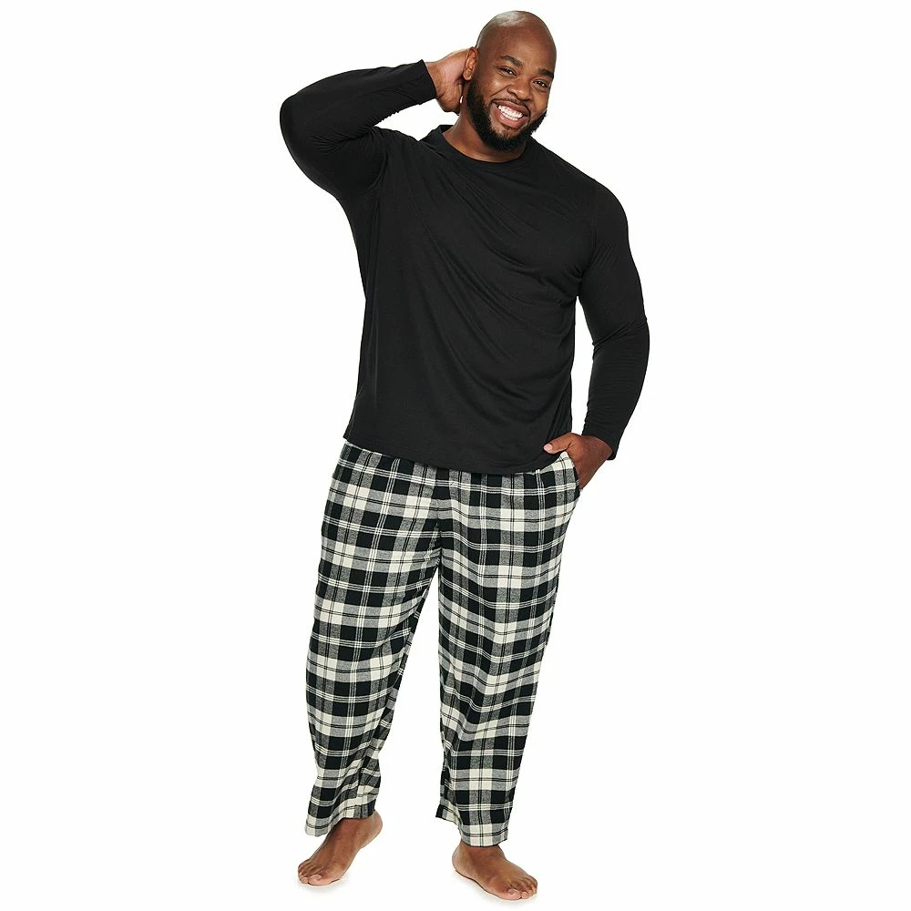 Big & Tall Sonoma Goods For Life® Crewneck Tee & Flannel Pants Sleep Set - Image 3