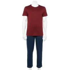 Men's Sonoma Goods For Life® Supersoft Modern-Fit Crewneck Tee & Open-Bottom Pants Pajama Set 15 Men's Sonoma Goods For Life® Supersoft Modern-Fit Crewneck Tee & Open-Bottom Pants Pajama Set -Sonoma Goods For Life Shop 5012839 Burgundy Cherry