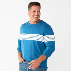 Big & Tall Sonoma Goods For Life® Crewneck Tee -Sonoma Goods For Life Shop 5108992 Blue Stripe