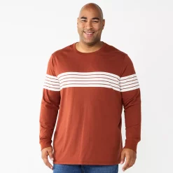 Big & Tall Sonoma Goods For Life® Crewneck Tee -Sonoma Goods For Life Shop 5108992 Rust Stripe