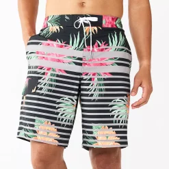 Men's Sonoma Goods For Life® E-Board Swim Trunks -Sonoma Goods For Life Shop 5162513 Black Floral