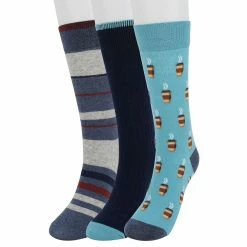 Men's Sonoma Goods For Life® 3-pack Mixed Novelty Socks -Sonoma Goods For Life Shop 5166829 Blue Coffee