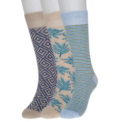Men's Sonoma Goods For Life® 3-pack Mixed Novelty Socks -Sonoma Goods For Life Shop 5166829 Blue Cream Leaves