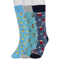 Men's Sonoma Goods For Life® 3-pack Mixed Novelty Socks -Sonoma Goods For Life Shop 5166829 Happy Hour