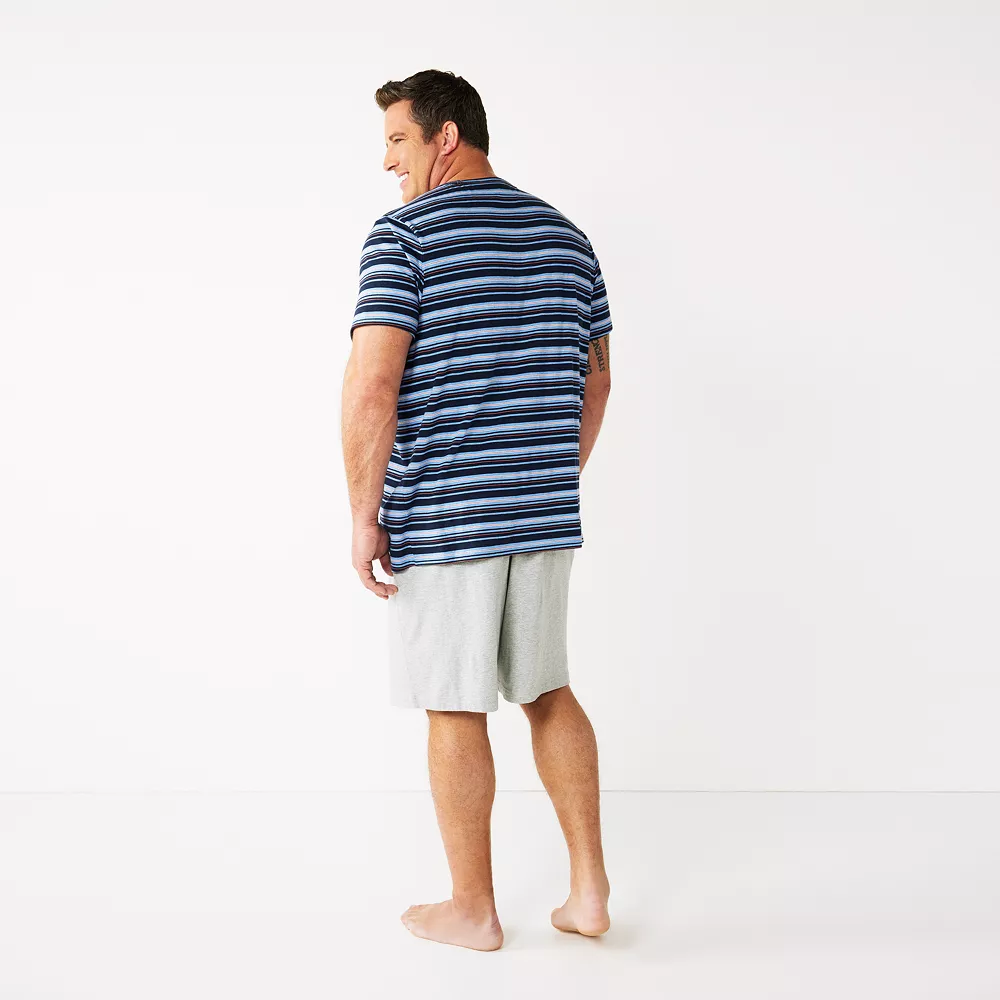 Big & Tall Sonoma Goods For Life® Crewneck Tee & Sleep Shorts Set - Image 4