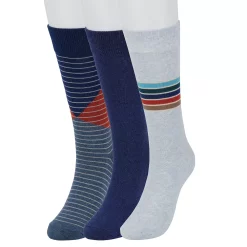 Men's Sonoma Goods For Life® 3-pack Patterned Dress Socks -Sonoma Goods For Life Shop 5302030 Blue Orange Stripe