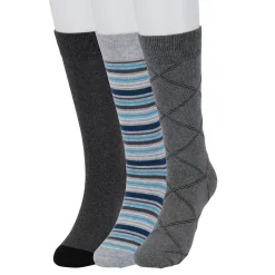 Men's Sonoma Goods For Life® 3-pack Patterned Dress Socks -Sonoma Goods For Life Shop 5302030 Gray Blue
