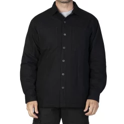 Men's Sonoma Goods For Life® Fleece-Lined Canvas Shirt Jacket -Sonoma Goods For Life Shop 5470844 Black