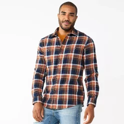 Men's Sonoma Goods For Life® Flannel Button-Down Shirt -Sonoma Goods For Life Shop 5624605 Navy Multi Plaid