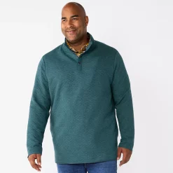 Big & Tall Sonoma Goods For Life® Quilted Quarter-Snap Top