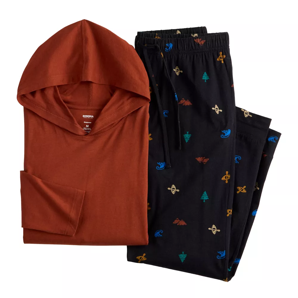 Men's Sonoma Goods For Life® Hooded Top & Pants Pajama Set - Image 5