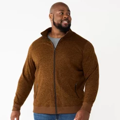 Big & Tall Sonoma Goods For Life® Full-Zip Fleece Sweater -Sonoma Goods For Life Shop 5830782 Brown