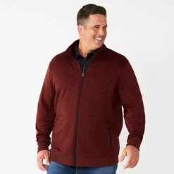 Big & Tall Sonoma Goods For Life® Full-Zip Fleece Sweater